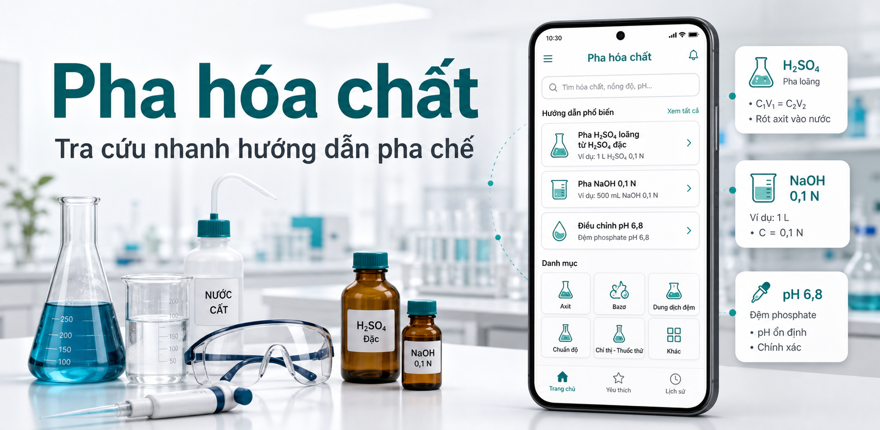Ảnh giới thiệu ứng dụng Pha hóa chất